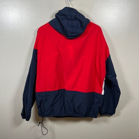 Vintage L.L. Bean Anorak Quarter Zip Jacket Mens Size Large Blue Red Made In USA - Picture 2 of 12